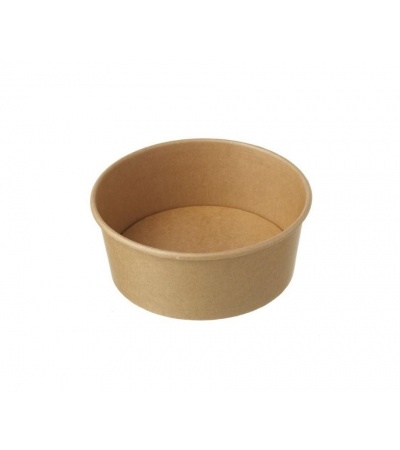 Caserole kraft rotunde 750CC, cu capac transparent, 50 buc/set