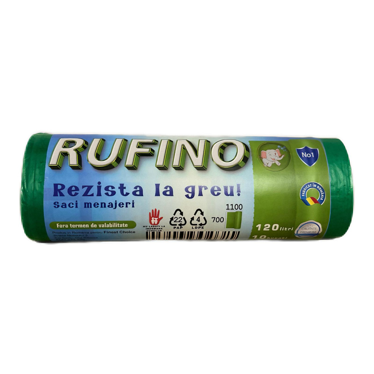 ️ Saci menaj Rufino 120L – foarte rezistenti, 350g/rola | Rufino rezistă la greu!